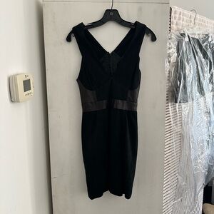 Suede (lambskin) dress with leather corset detailing